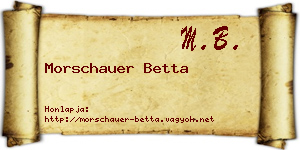 Morschauer Betta névjegykártya